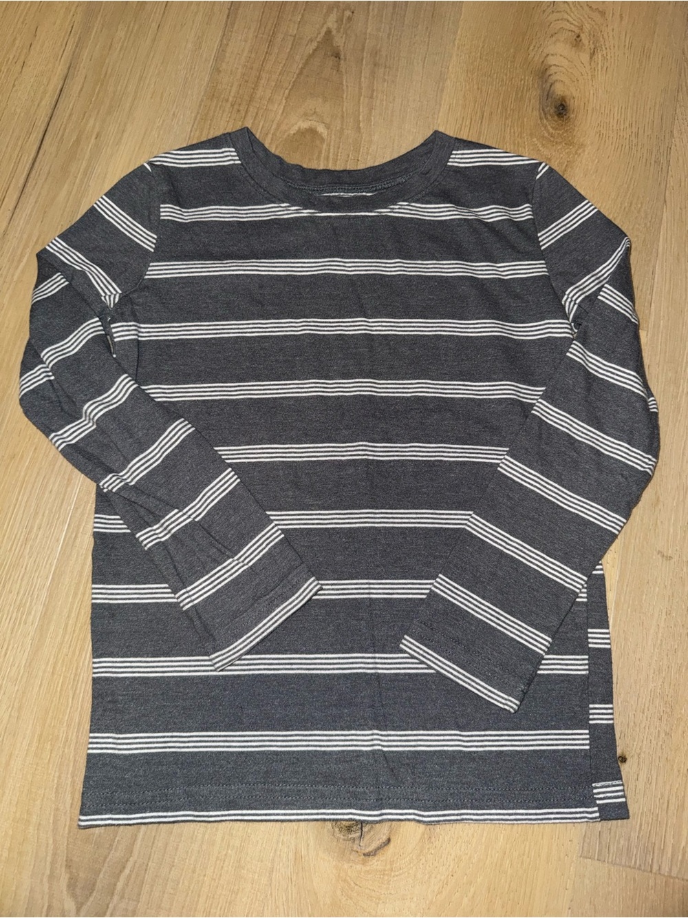 Kids Long-Sleeve Striped Top - Gray/White